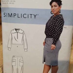 Simplicity R10741/9182 Size 16-24 Knit Top & Skirt Pattern